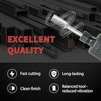 S&F STEAD & FAST Carbide Burr with ¼” Shank ½” Cutter Dia 1” Length, Professional Grade Tungsten File, Die Grinder Bit for Electric or Air Die Grinder, Cylinder End Cut, Grinding Burr bit for Metals