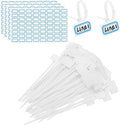 PATIKIL 4inch Zip Ties, 200pcs Cable Ties Tags Nylon Wire Marking Label Self Locking Plastic Straps Write on with Label Tags Paper for Organization Cord Network Ethernet Marking, White