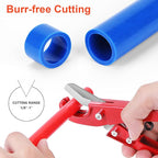 Tubing Cutter 1/8" to 1-3/8" for Pipe Copper PVC with Extra Blade and Reamer, Depth Gauge and Pipe Deburring Tool Kit, 1/8'' to 1-5/8'' Inner Outer Reamer Pipe Tubing Chamfer Tool for PVC PPR Aluminum