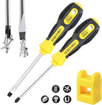 Magnetic Screwdriver Set 7 PCS, 3 Phillips and 4 Flat Head Precision Screwdriver, Professional Cushion Grip and Non-Slip for Repair Home Improvement Craft, Yellow