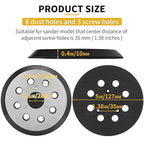 5" 8 Hole Hook & Loop Metal Orbital Sander Replacement Pads Compatible with Makita Sander BO5010 BO5030K BO5031K BO5041K, 3 Pack