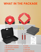 TANYO Router Corner Radius Template, Plastic Box Router Jig with 8 Radius, Aluminum Alloy Router Templates for Woodworking R10/R15/R20/R25/ R30/R35/R40/R50