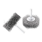 dophee 4Pcs 2 Inch Wire Wheel Brush for Drill Attachment 0.0118" Coarse Crimped Carbon Steel Wire 1/4 Inch Round Shank Wire Wheel Brush for Rust Corrosion Paint Removal