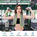 BOGI Microfiber Travel Sports Towel-Quick Dry Towel, Soft Lightweight Microfiber Camping Towel Absorbent Compact Travel Towel for Camping Gym Beach Yoga Swimming Backpacking (S:16''x32'',2Pcs-Grey)