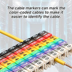 Wire Number Labels, 0.3 x 0.2in Colorful Wire Number Tube Cable Marker, Digital Number Clip on Wire Marker, Plastic Wire Numbering Marker for Wires Management, 100Pcs