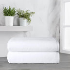 Amazon Basics 2 Piece Quick-Dry Oversize Bath Towel, 100% Cotton, White, 62" x 30"