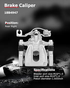 cciyu Rear Right Brake Caliper Assembly w/Bracket 18B4947 For Ford For Five Hundred/For Freestyle/For Taurus/For Taurus X,For Mercury For Montego/For Sable