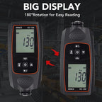 Paint Thickness Gauge for Cars - Accurate Mil Thickness Gauge for Iron/Aluminum/zinc Car Body Filler Tester for Used Car Buyers & Auto Body Shops, with Rotating Screen & Continuous Measurement