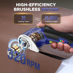 Cordless Electric Scissors: 4V Rechargeable Rotary Cardboard Cutter, 3000mAh Battery, with LED Light, 2 Blades, Box Cutter for Fabric Carpet Carton Plastic Leather Cloth (Blue)