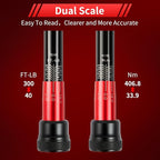 1/2-Inch Drive Click Torque Wrench, Dual-direction 40-300ft.lb/33.9-406.8Nm, 72-tooth Torque Wrench with Dual Range Scales, ±3% High Precision
