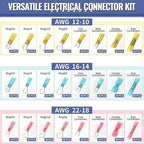 720PCS Marine Grade Heat Shrink Wire Connectors, Sopoby Electrical Connectors Kit of Tinned Red Copper, Waterproof Crimp Insulated Ring Fork Spade Butt Splice AWG 22-10