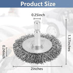 10PCS Wire Wheel Brush for Drill, High Carbon Steel Wire Brush with 1/4" Hex Shank, Skilled in Handling Metal & Nonmetal Surfaces