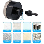 Diamond Hole Saw, 3" Hole Saw for Tiles Granite Marble Ceramic Glass Porcelain, 75mm Core Drill Bit with 5/8-11 Thread and 3/8” Hex Shank Adapter for Angle Grinders & Drills