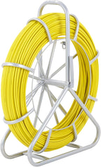 VEVOR Fiberglass Fish Tape 656 FT x 1/4 inch, Fish Tape Duct Rodder Puller with Durable Steel Stand, Non-Conductive Fishtape Wire Cable Running Rod for Walls, Floor and Electrical Conduit