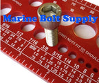 Nut, Bolt & Screw Gauge Standard & Metric Coarse & Fine Diameter, Length & Thread Pitch (Red)