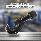 Flexzion Tube Cutter, Heavy Duty Tubing Pipe Cutter, 1/8 to 1-3/8 inch Cutting Diameter w/Reamer, Ideal for Cutting Copper, Aluminum, Brass, Steel, Plastic and More