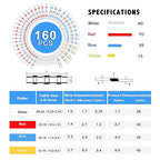 Kuject 160PCS Solder Seal Wire Connectors Kit, Waterproof Solderless Heat Shrink Butt Terminal Insulated Electrical Butt Splice for Automotive Marine Boat Wire Joint