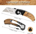 Vickay Utility Knife with Belt Clip, Heavy Duty Box Cutter Knife for Cartons, Cardboard, Carpet and Leather, Razor Knife with Wood Handle and Extra 5 SK5 Blades