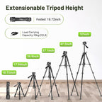 Huepar Professional Laser Level Tripod, 60 Inch Adjustable Laser Level Stand, Suit for Heavy Duty Laser Levels, Point Lasers, Laser Distance Measures; 1/4" & 5/8" Thread Mount, Non-Slip Feet, TPD14B