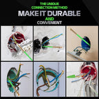 22FT Fiberglass Running Electrical Wire Cable Glow Rods Wire Pulling, Fish Rods Electrical Kit with 8 Different Attachments and Fish Tape Wire Puller Kit