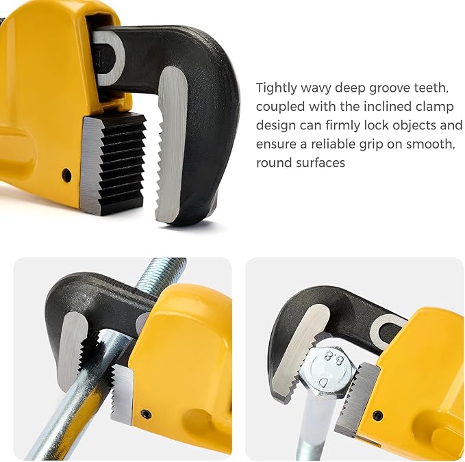 24 Inch Adjustable Heavy Duty Pipe Wrench, High Carbon Steel with Precision Worm Gear and Serrated Jaws, for Industrial Pipe Installation & Repair