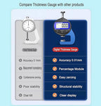 Digital Micrometer Measuring IndicatorMeasuring Range 0-10mm0.0005''/0.01 mm Measuring Indicator, Digital Thickness Gauge for Leather, Paper, Sheet Metal and More.（PT）