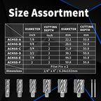 S&F STEAD & FAST Annular Cutter Set, 2 inch Depth of Cut, 7/8, 1-1/8, 1-1/4, 1-1/2, 1-3/4, 2" Cutting Diameter, 3/4 Weldon Shank, Mag Drill Bits Kit for Magnetic Drill Press