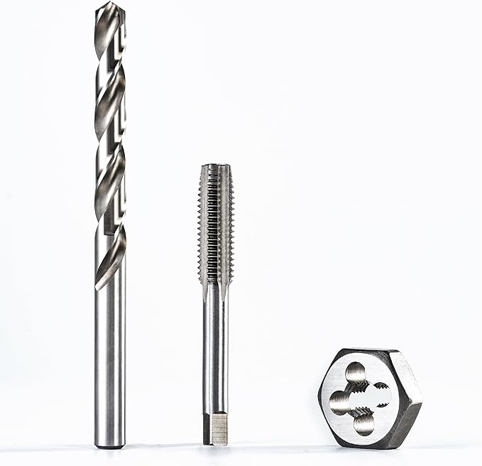 toolant 1/8-28 BSP Tap and Die Set with 11/32" Drill Bit Combo for Threading