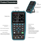 HANMATEK Handheld Digital Oscilloscope 100Mhz Bandwidth with 2 Channels HO102 3.5"TFT Mini Oscilloscope, 2 in 1 Oscilloscope and Multimeter, Backlit Screen, Auto-Calibration Function, Memory Function