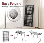 APEXCHASER Clothes Drying Rack Foldable, Large Drying Rack Clothing, Winged Laundry Rack Folding Indoor Outdoor, Metal Clothes Airer for Bedding Towel Sweater Heavy Duty, 68.9" X 23.6" X 41.3", Black