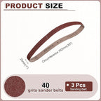 HARFINGTON 1 x 30 Inch Sanding Belts, 3 Pcs 40 Grits Aluminum Oxide Abrasive Belt Sander File Belt for Woodworking, Metal Polishing, Knife Sharpener