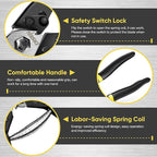 DISEN Wire Cutters Heavy Duty Cutting Up to 3/16", Metal Cable Cutters for Fence Thick Wire, Safety Lock, Spring Loaded, Non-slip Matte Handle, Chrome Vanadium Steel Jaw