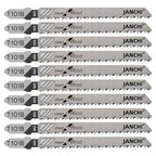 50Pack T101B T-Shank Contractor Jig Saw Blades - 4 Inch 10 TPI Jigsaw Blades Set- Made for High Speed Carbon Steel, Clean and Precise Straight Cutting Wood Boards PVC Plastic