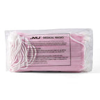 JMU Pink Disposable 4 Ply Earloop Face Masks, 50 Pack Level 3 Filter Protection Face Masks for Adult
