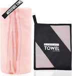 Microfiber Travel Towel, Soft Lightweight Quick Dry Towel, Super Absorbent Compact Travel & Sports & Beach Towels for Camping, Backpack, Gym, Swimming, Yoga, Hiking (XS:12"×24" -Pink)