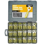 180PCS Marine Grade Heat Shrink Wire Connectors-Electrical Connectors Kit of Tinned Red Copper,Crimp Insulated Ring Fork Spade Butt Splice AWG12-10 Gauge (180pcs Yellow, AWG 12-10)