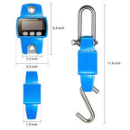 RoMech 660lb Digital Hanging Scale with Cast Aluminum Case, Handheld 300Kg Mini Crane Scale with Hooks for Farm Hunting Fishing Outdoor (Blue)