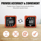 Digital Angle Finder Magnetic, Rechargeable Digital Angle Gauge, Mini Protractor Angle Finder Measuring Tool for Woodworking Tablesaw(Laser Level is Class II, Output<5mW), Gift for Men