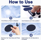 45PCS Nylon Repair Patch Self-Adhesive Pre-Cut Fabric Patch Down Jacket Repair Patches for Puffer Jackets Tenacious Tape Polyester Waterproof Lightweight Tent Repair Patch for Clothes Bag (Navy)