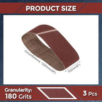 3 Pcs Sanding Belts 6 x 48 Inch 180 Grit Aluminum Oxide Abrasive Sandpaper for Belt Sander Metal Grinding Wood Working Weld Rust Removal