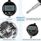 Digital Dial Gauge,with A Range of 25.4mm,Dlectrical Digital Indicator Accuracy of 0.01mm/0.0005 "Metric and Imperial Measure Tool Electronic Dial Gauge for 3D Printing,CNC Machine and Auto Repair