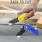 Folding Utility Knife 6-Pack, Quick-change Box Cutter for Cardboard and Boxes, Box Cutter Knife with Metal Clip, Back-lock Design Heavy Duty Box Opener with Extra 10 Blades (6-Pack)
