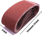3 x 24 Inch Sanding Belts, 40 Grit Aluminum Oxide Belt Sander Sanding Belt, 3x24 Belt Sander Paper for Woodworking, 12 Pack (3x24In, 40 Grit)
