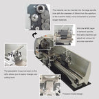 AC110V WM210V 8''X32'' Mini Precision Metric Thread Metal Lathe with 900W Brushless Motor Variable Speed Metal Lathe