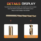 Drill Bit, #7 Cutting Diameter, 4341 HSS Gold Finish 135° Cutting Angle Number Jobber Bits - (Applications: for Drilling Soft Metal Plastic Wood), 10-Pieces