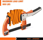 Jorgensen 4-inch Bar Clamp Set, Bar Clamp for Woodworking, Quick Release Gear Clamp with 600 lbs Load Limit - 2 Pack