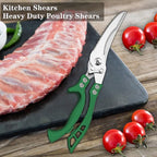 Poultry Shears Heavy Duty by ANDONG,All-Purpose Kitchen Scissors for Food,Heavy Duty Kitchen Shears for Food,Chicken Shears,Spatchcock Shears,Green