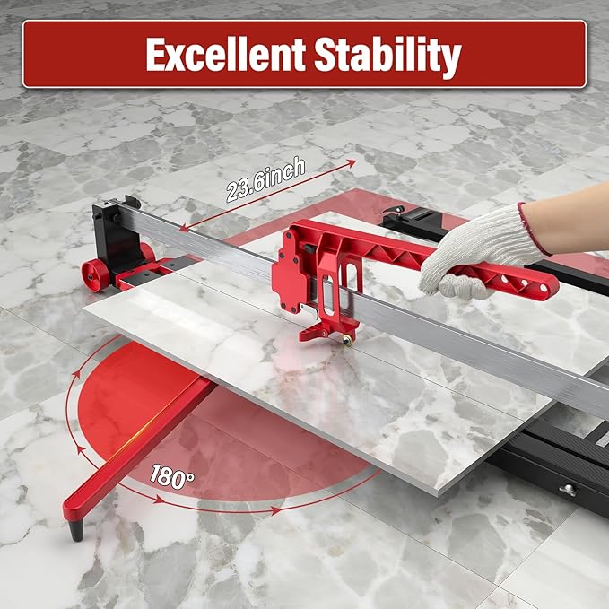 IKOVWUK 48 inch Tile Cutter, Manual Tile Cutter Tool with Anti-Skid Feet, High Precision Ruler & Triangle Assist, Durable All-steel Frame for Professional Cutting