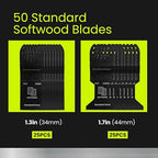 Smithology Universal Oscillating Saw Blades - 50 Long-Lasting Multitool Blades, Sharp Standard Oscillating Tool Blades for Plunge Cutting, Compatible with Major Brands, Made with High-Carbon Steel