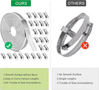 Hose Clamps, DIY 56 FT Metal Strap + 24 Fasteners, Hose Clamps Stainless Steel, Large Adjustable Hose Clamp Pipe Clamp for Pipe Automotive Mechanical Applications